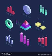 Isometric 3d Business Statistics Data Charts Percentage Diagram Financial Growth Graphics Vector Info Screen Panel In 2020 Data Charts Chart Infographic Isometric