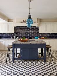 Blue and white kitchen tiles. A Beautiful Blue And White Kitchen That Mixes Modern And Traditional