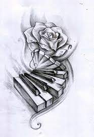 Watercolour Pencils On Paper A5 Tattoo Design For A Friend Music Notes Art Music Tattoo Designs Music Drawings