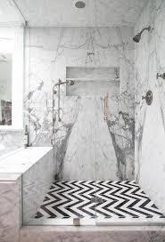 Check spelling or type a new query. White And Black Chevron Shower Floor Tiles Transitional Bathroom