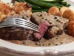 The sauce may be made 1 day ahead, but be sure to let it cool before covering and refrigerating. Beef Tenderloin Filets With A Green Peppercorn Sauce