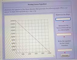 For example, 2x+3y=5 is a we've already looked at several ways of writing linear equations you could write it in let's say i have the linear equation it's in standard form 9x plus 16y is equal to 72 and we want it to graph this so the. Writing Linear Equations Determine The Equation Of Chegg Com