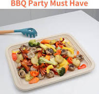 100 Pack 32 Oz Large Rectangle Paper Bowls For Taco Salad, Burrito