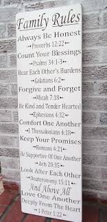 Scripture Family Rules Typography Sign Always Be Honest Count Your Blessings Forgive And Forg Etre Chretien Idees Pour La Maison Trucs Pour Maison