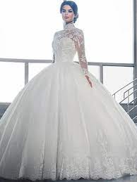 Kostenlose lieferung für viele artikel! Hochzeitskleid Lange Armel Brautkleider Prinzessin Mit Spitze Babyonlinedress De
