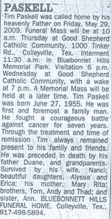 Timothy Joseph “Tim” Paskell (1955-2009)