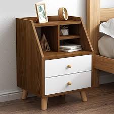 Zpee Simple Furniture Bedside Table Wooden Storage Smooth Surface End Table With Drawer Storage Cab Storage Furniture Bedroom Furniture Bedside Table Furniture