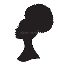 Pin up black hair mermaid with mirror and bow. Black Woman Afro Puff Drawstring Ponytail Stock Illustration Black Woman Silhouette Silhouette Art Black Women Art