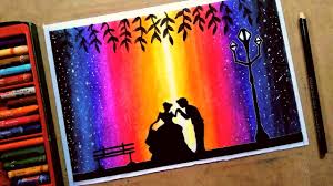 Painting A Unique Colourful Moonlight With Beautiful Couple By Oil Pastel Colour Painting Youtube If you've been wondering how to paint hair, this is the tutorial for you. painting a unique colourful moonlight with beautiful couple by oil pastel colour painting