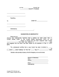 These protections include in some cases, it may make sense to file for bankruptcy. Suggestion Of Bankruptcy Form Florida Fill Online Printable Fillable Blank Pdffiller