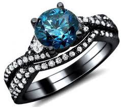 Black And Blue Engagement Rings Black And Blue Engagement Rings Black Engagement Ring Blue Diamond Engagement Ring Black Diamond Jewelry