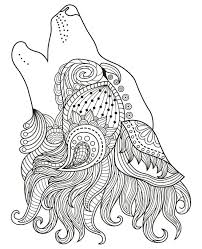 Wolf Colouring Page Dream Catcher Coloring Pages Mandala Coloring Pages Animal Coloring Pages