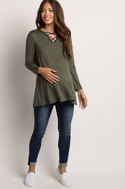 Olive Suede Elbow Patch Crisscross Maternity Top Stylish Maternity Outfits Maternity Tops Cute Maternity Outfits