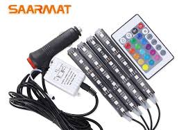 4pcs Car Rgb Led Strip Light Led Strip Lights Colors Car Styling Decorative Atmosphere Lamps Car In In 2020 Led Strip Lighting Rgb Led Strip Lights Strip Lighting