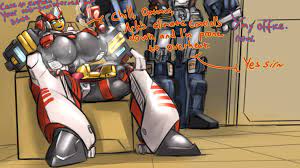 dialogue epsi110 fan female huge breasts optimus prime override  seated sigma smile smug spread legs sweat transformers 