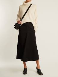 Black A Line Midi Skirt Uk High Rise A Line Wool Midi Skirt Lemaire Matchesfashion Com Uk Midi Skirt Autumn Fashion Women Wear