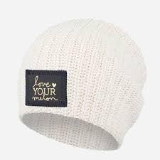 White Speckled Beanie Navy Gold Foil Patch Love Your Melon Beanie Kids Beanies