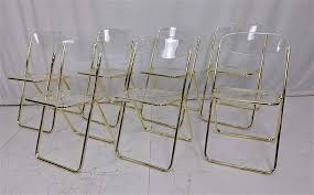 They can also be stored easily without the hassles further as to where they can be kept safe. Company Brevettato Seven Works Clear Lucite Folding Chairs Mutualart