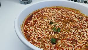Package instant ramen, flavor pack discarded. Jml Instant Noodle Artificial Spicy Beef Flavour