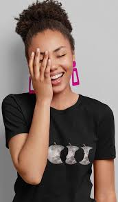 Minimalist Moon and Apple Art Shirt