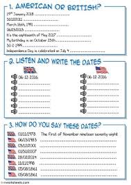 How To Write And Say Dates In English Interactive Worksheet Dating Teaching English English As A Second Language Esl