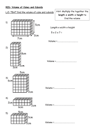 Finding The Volume Of A Cuboid Rag Volume Math Volume Worksheets Math Methods