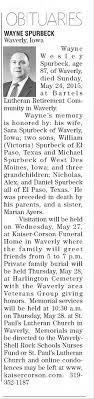 Obituary for Wayne Wesley Spurbeck