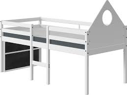 Letto matrimoniale con testiera imbottita full moon di bonaldo. Flexa Letto Semi Elevato Alfred Con Testiera E Lavagna Mensola 90 X 200 Cm Interismo Italia