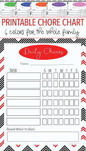 So don't let the dust bunnies win. Free Printable Family Chore Chart Set With 6 Colors Sunny Day Family