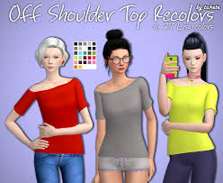 Off Shoulder Top Recolors Custom Icon Thumbnail Standalone 27 Lisa Colors By Simsrocuted Mesh By Pixelunivairse Mesh Is Not Topy Bez Plechej Simy Sims