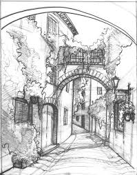 Mediterranean Street Sketch By Zersen On Deviantart Architecture Drawing Landscape Sketch Landscape Drawings