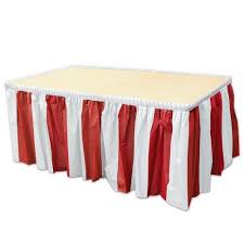 Red And White Stripes Table Skirt Walmart Com Striped Table Red And White Stripes Circus Decorations