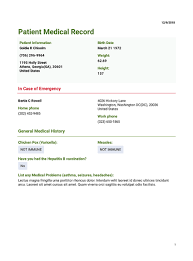 Make fake insurance card online free. Patient Medical Record Template Pdf Templates Jotform