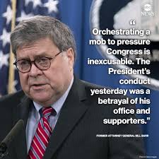 Former Attorney General Bill Barr, once one of Pres. Trump's most loyal  allies, is speaking out against his former boss in wake of the storming of  the U.S. Capitol, saying his conduct "