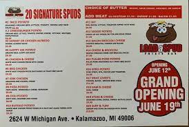 We did not find results for: Load A Spud Potato Bar Kzoo Photos Kalamazoo Michigan Menu Prices Restaurant Reviews Facebook