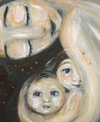 Mom Cradling Two Babies To Her Chest Mother And Child Art Madre Arte Kmberggren Arte