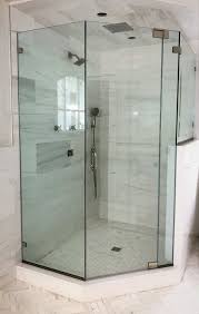 frameless shower enclosure featuring glass to glass pivot hinges custom angles and a buttress pane glass shower enclosures glass shower wall shower enclosure