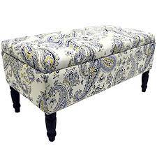 Kick up your feet and rest them on top of one of these ottomans. Paisley Storage Ottoman Stool Blanket Box Padded Trunk Blue Black Cream Buy Online In Andorra At Andorra Desertcart Com Productid 77229633