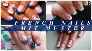 French Nails Mit Muster Youtube