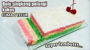 Semprot bergantian di loyang tulban diameter 20 cm yang dioles tipis minyak. Cuma 1 Telur Resep Bolu Singkong Pelangi Kukus Termudah Super Lembut Youtube