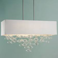 Rectangle Shade And Glass Bubbles Island Chandelier In 2021 Island Chandelier Rectangular Chandelier Chandelier Shades
