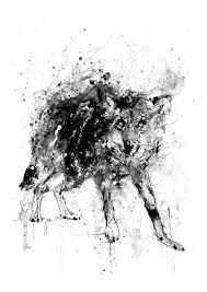 Abstract Black And White Animal Drawings Wolf Abstract Art Wolf Black And White Animal Art Animal Drawings