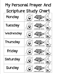 Daily Prayer And Scripture Study Chart I Made For The Yw To