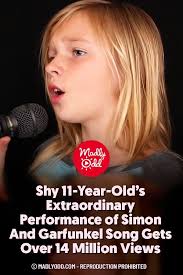Shy 11 Year Old S Extraordinary Performance Of Simon And Garfunkel Song Gets Over 14 Million Views Songs Country Music Lyrics She Song