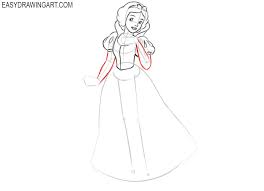 3.draw the neck at the bottom. How To Draw Snow White Easy Drawing Art