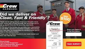 Crew Carwash Survey Sweepstakes Crewcarwash Com Survey Sweepstakes Car Wash Surveys