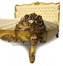 Genevieve Bed Gold Leaf Cream Rococo Furniture Fabulous Baroque Baroque Bed