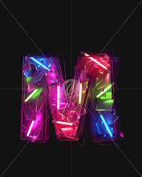 Free outdoor sign mockup to showcase your app presentation. M From Abstract Neon Font On Yellow Images Creative Fonts