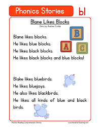 Perfect for consonant blends lesson plans. Blane Likes Blocks Bl Phonics Stories Reading Comprehension Worksheet Have Fun Teaching
