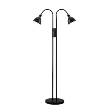 Torchiere lamp by max bill. Contemporary Black Dual Head Floor Lamp With Dimmer Switch